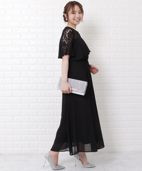 「Lace Ladies」 半袖ワンピース L グリーン レディース_画像3