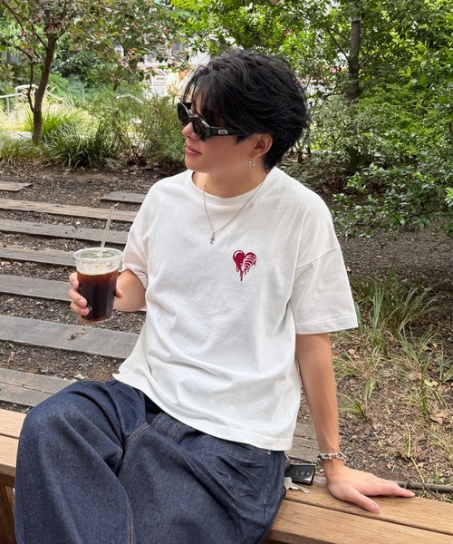 ADAMASTE tシャツ Skeleton Heart Logo T-shirt - スケルトンハート