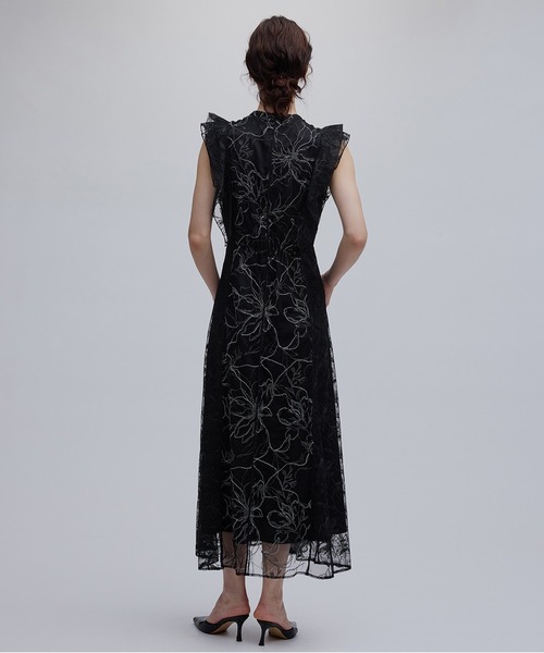 Ameri（アメリ） パーティードレス ドレス GLITTER LACE DRAPE FRILL