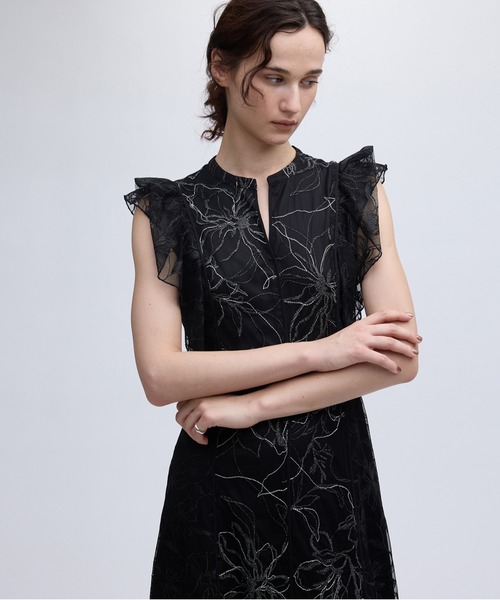 Ameri（アメリ） パーティードレス ドレス GLITTER LACE DRAPE FRILL