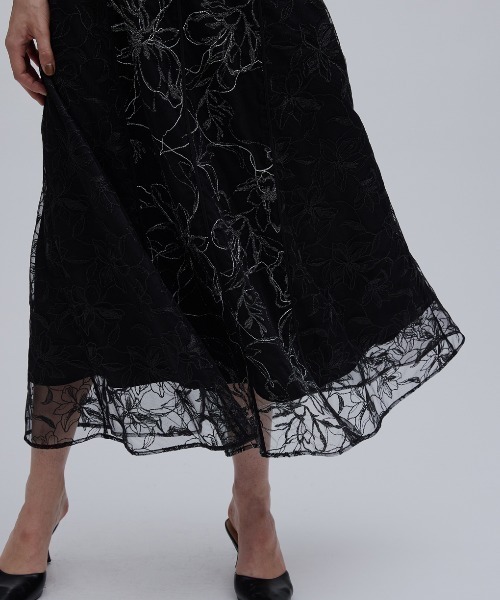 Ameri（アメリ） パーティードレス ドレス GLITTER LACE DRAPE FRILL