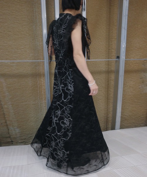 Ameri（アメリ） パーティードレス ドレス GLITTER LACE DRAPE FRILL