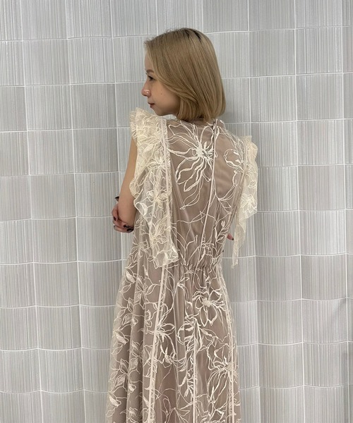 Ameri（アメリ） パーティードレス ドレス GLITTER LACE DRAPE FRILL