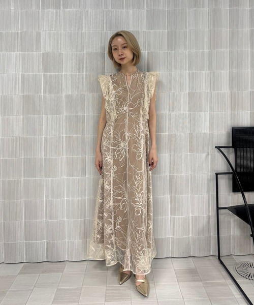 Ameri（アメリ） パーティードレス ドレス GLITTER LACE DRAPE FRILL