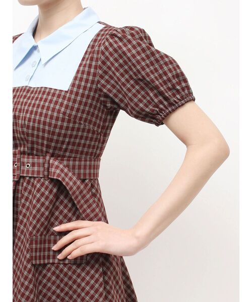 jouetie（ジュエティ） ワンピース 半袖 スクエアネックドッキングミニ