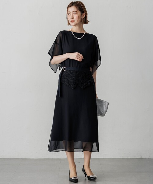 23区（ニジュウサンク） ドレス シフォンジョーゼットコンビ ドレス 