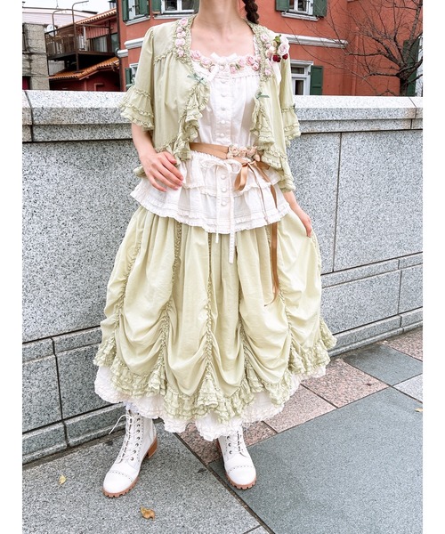 公*o様 ピンクハウス♪リボン使い　フリルスカート PINK HOUSE（ピンクハウス） スカート 配色フリル使いスカート