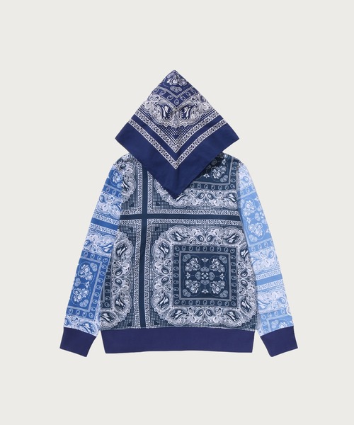 A BATHING APE フルジップパーカーサイズ感mです A BATHING APE（アベイシングエイプ） パーカー PAISLEY PATTERN SHARK