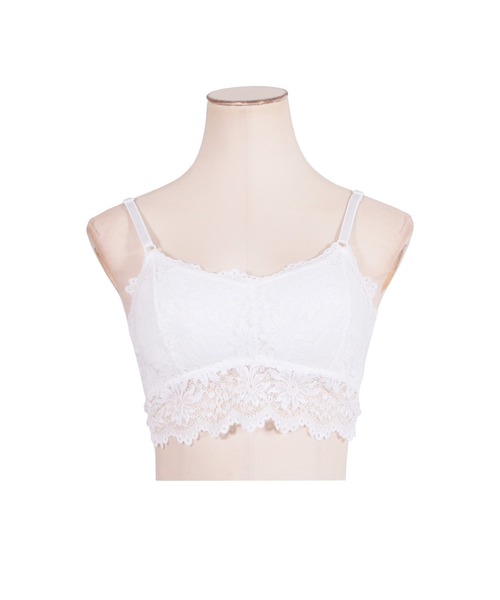 低廉 下着 総レースキャミソールインナー ハーフトップ