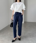 スラックス パンツ ストレッチドローストリング...の詳細画像5