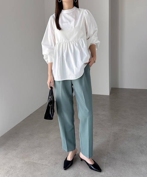 スラックス パンツ 「ドローストリング」変形ハーフパンツ レディース セール】DRAWSTRING HALF PT ドローストリング ハーフ パンツ