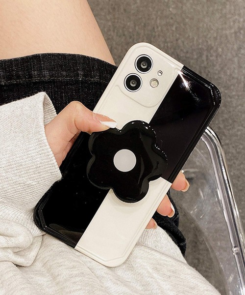 shopnikoniko（ショップにこにこ） スマホケース フラワーグリップ