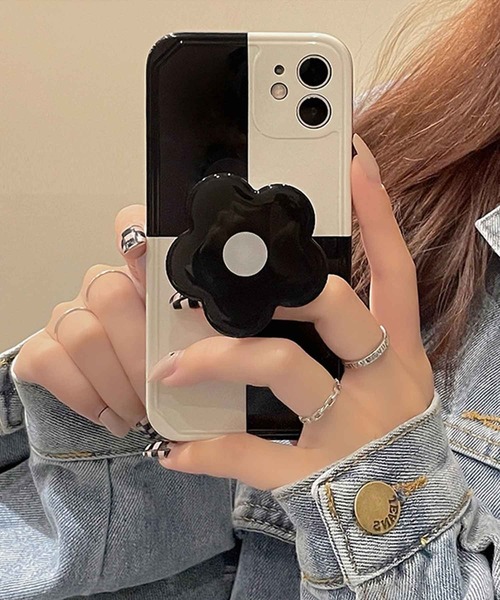shopnikoniko（ショップにこにこ） スマホケース フラワーグリップ