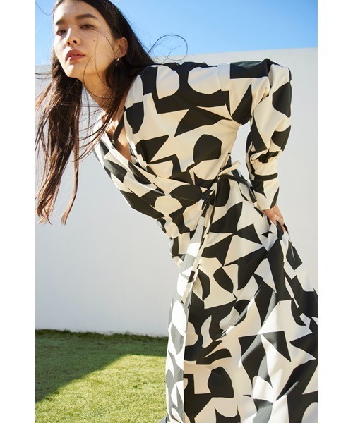 楽天スーパーセール ワンピース ジオメトリープリントカシュクールワンピース ワンピース チュニック Neobuild Com Br