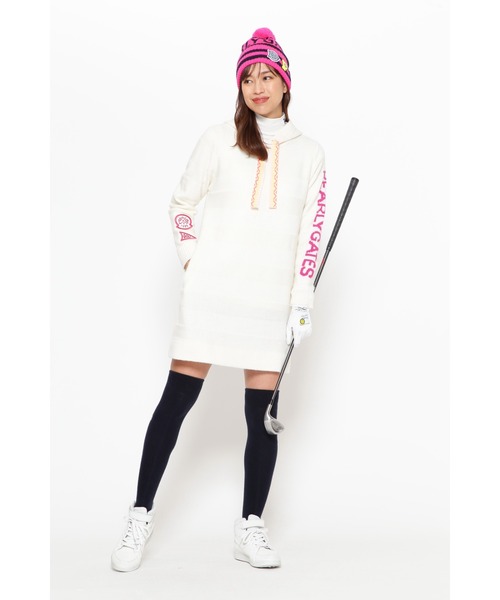 PEARLY GATES ニットフーディワンピース PEARLY GATES ワンピース 「PEARLY GATES」ウールカシミヤ