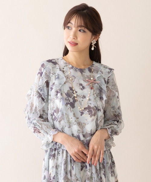 Rose Tiara｜袖ギャザーフリルブラウス | Rakuten Fashion(楽天