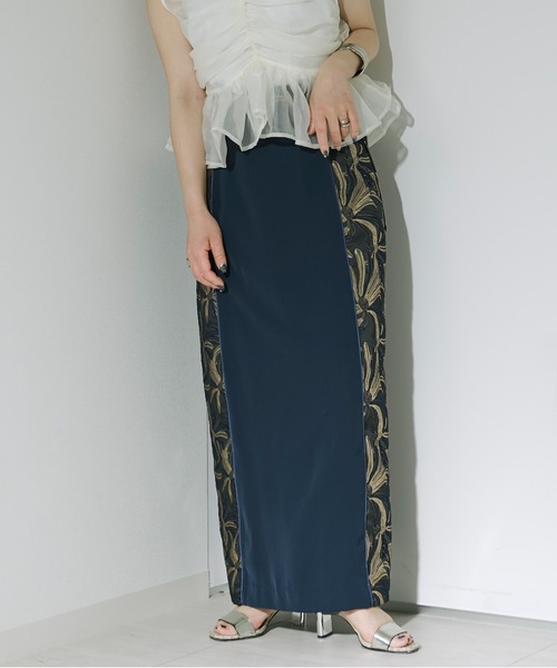 Ezick スカート Jacquard line ナロースカート レディース