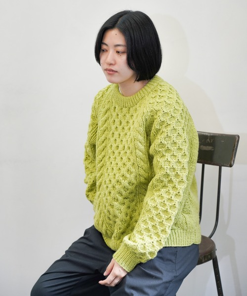 HARVESTY ニット セーター / ハーベスティ CABLE KNIT PULLOVER