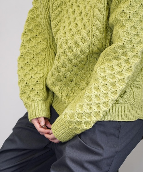 ニット セーター HARVESTY / ハーベスティ CABLE KNIT PULLOVER 手編みケーブルニット プルオーバー レディース HARVESTY ニット セーター / ハーベスティ CABLE KNIT PULLOVER