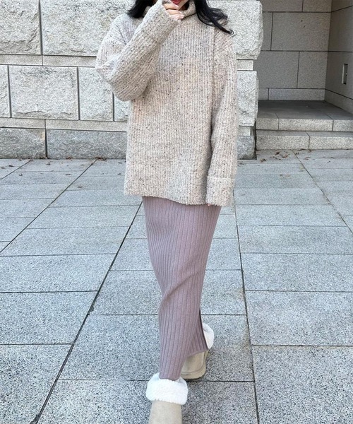 ニット セーター メランジハイネックニット レディース ROOP TOKYO ニット セーター メランジニットハイネック セーター