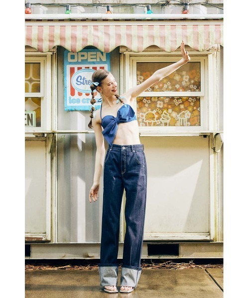値下げ可　タグ付rienda リボンデニムバンドゥカップビキニ rienda｜リボンdenim バンドゥカップ bikini | Rakuten Fashion