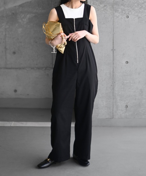 サロペット・オーバーオール・オールインワン mari Marient サロペット オーバーオール センタージップツイルサロペット