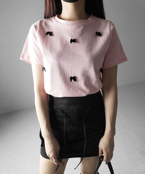 me+em select tシャツ 「 4color 」ミニリボンバレエコア