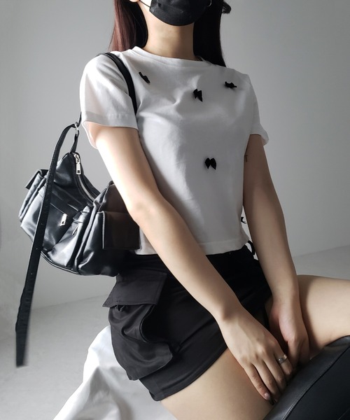me+em select tシャツ 「 4color 」ミニリボンバレエコア