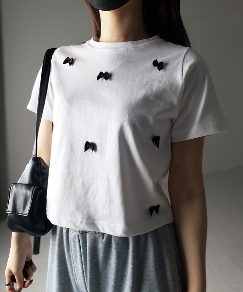 me+em select tシャツ 「 4color 」ミニリボンバレエコア