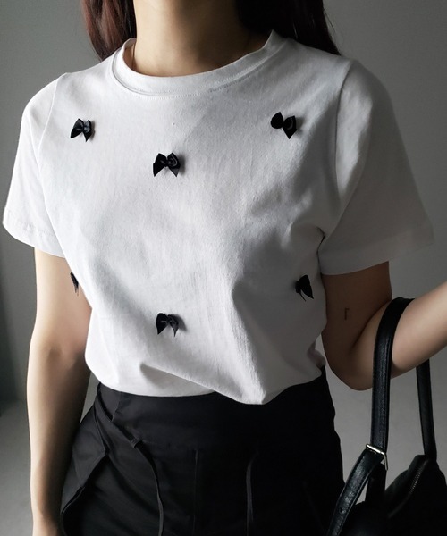 me+em select tシャツ 「 4color 」ミニリボンバレエコア