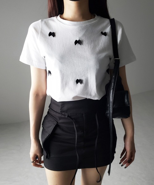 me+em select tシャツ 「 4color 」ミニリボンバレエコア