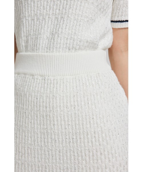 RIENDA GOLF シャイニーツイードペプラムニットTOPタイトスカート M