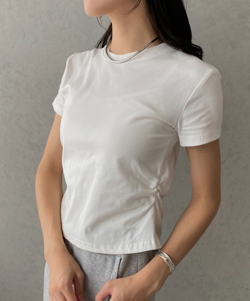 tシャツ 半袖 サイドシャーリングTシャツ レディース : ZOZOTOWN Yahoo