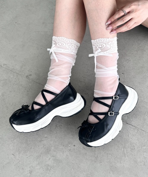 ❤︎noe❤︎ バレエシューズ　シルバー　25㎝ √nuage パンプス 厚底スニーカーバレエシューズ : ZOZOTOWN