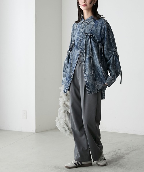 大幅お値下げ⭐️タグ付未使用⭐️フォクシー リブ袖 ジャケット定価13.8万 forksy.（フォルクシー） ブラウス シャツ 「forksy.」リボン付き