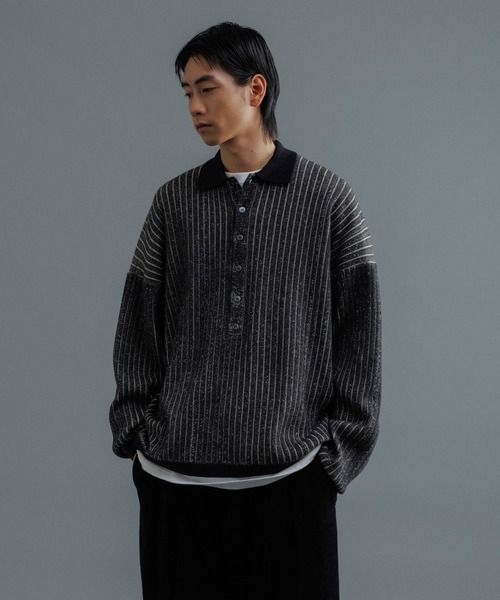 ADAM ET ROPE' ポロシャツ 「WEB限定」ディープヘンリーネック