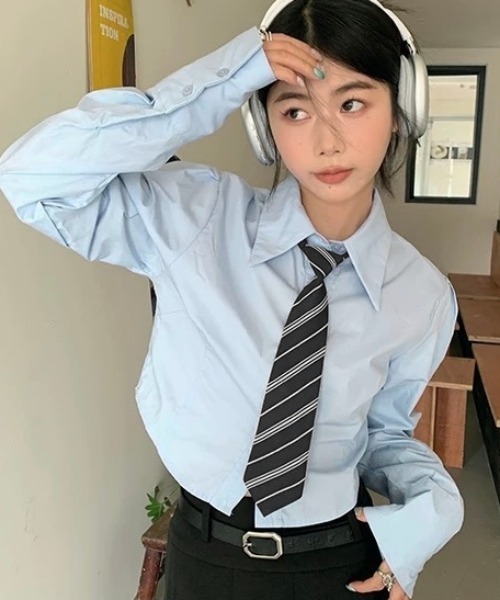 LADY LIKE ブラウス シャツ 2点セット ネクタイ付きショート