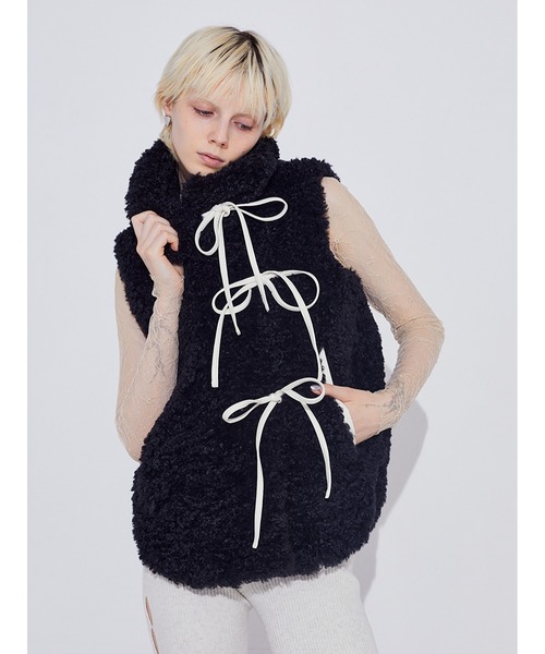 SORIN コート アウター Synthetic Fur Lace-up Vest レディース