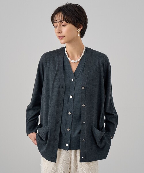 あけやんです。 ANAYI カーディガン エキストラメリノVネック レディース