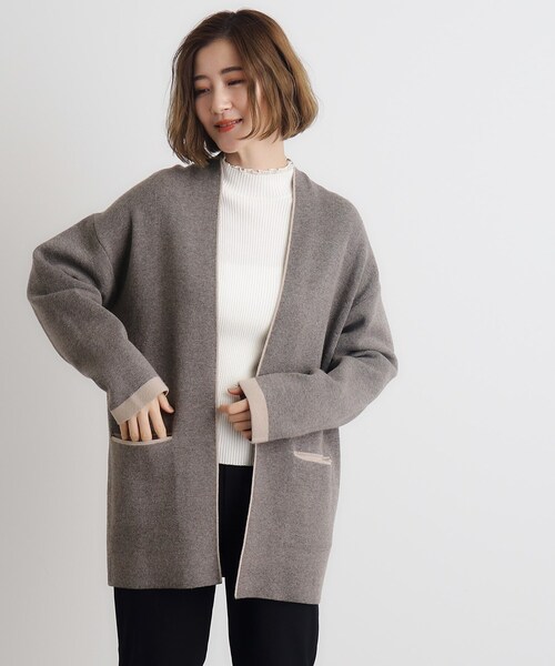 美品　ヨウジヤマモト　ヘリンボーンカーディガン Yohji Yamamoto POUR HOMME 糸ふらしロングニットカーディガン - Ka na