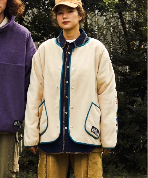 go slow caravan カーディガン セパレート中綿キルティングフリース