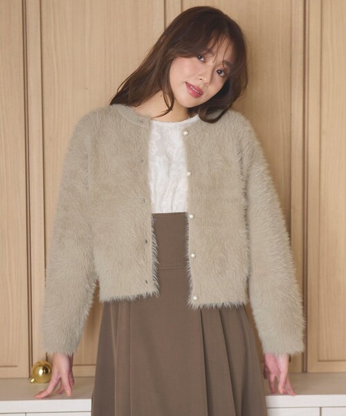 Feroux カーディガン フェザータッチニット レディース