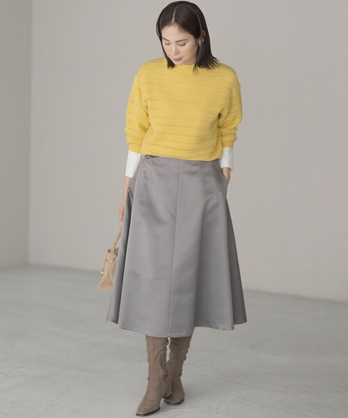 ノーブル　スカート 組曲（KUMIKYOKU） スカート マットサテンノーブルスカート : ZOZOTOWN