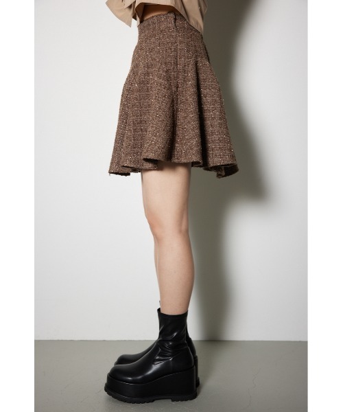 Swingle ラメツイードフレアスカート ブラック スウィングル SWINGLE（スウィングル）の「ラメツイードフレアスカート（スカート