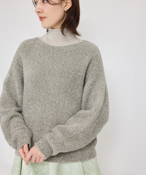 新品未使用タグ付き　ROPE ラメフリンジボートネックニット ROPE' ニット セーター ラメフリンジボートネックニット