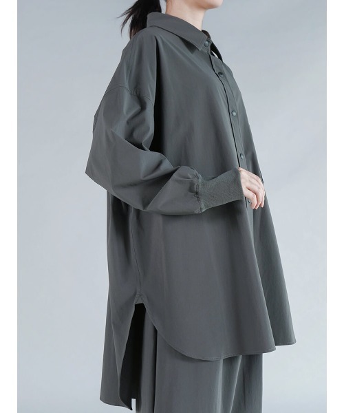 YORT ブラウス シャツ 「防シワ・撥水」アクティブロングシャツ 