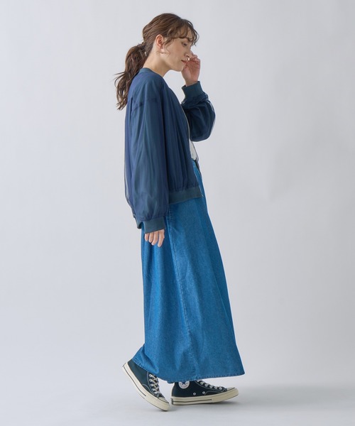 kelen ケレン　デニムモッズコート Sサイズ　ブルー　フード Kelen（ケレン） ブルゾン アウター リバーシブルシアーブルゾン CHARL