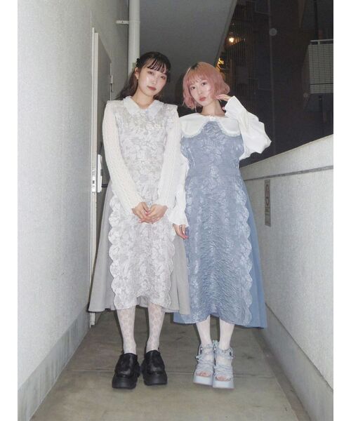 コンビワンピース　結婚式 セール】オープンショルダーチュールギャザー フレアロング 結婚