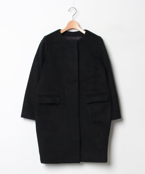 FRAMeWORK ブラック ノーカラーコート　38 FRAMeWORK（フレームワーク） ノーカラーコート 38 ブラック