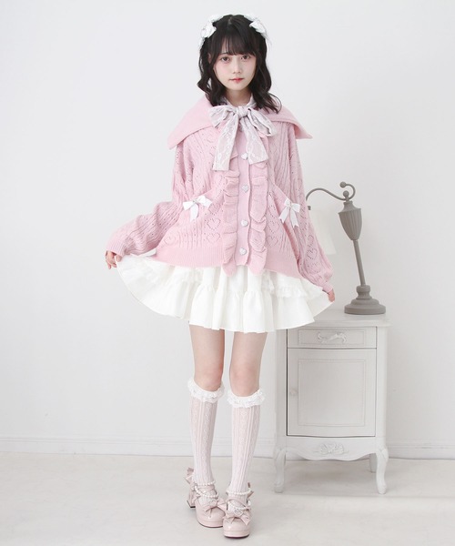 DearMyLove カーディガン セーラ襟フリルカーディガン レディース